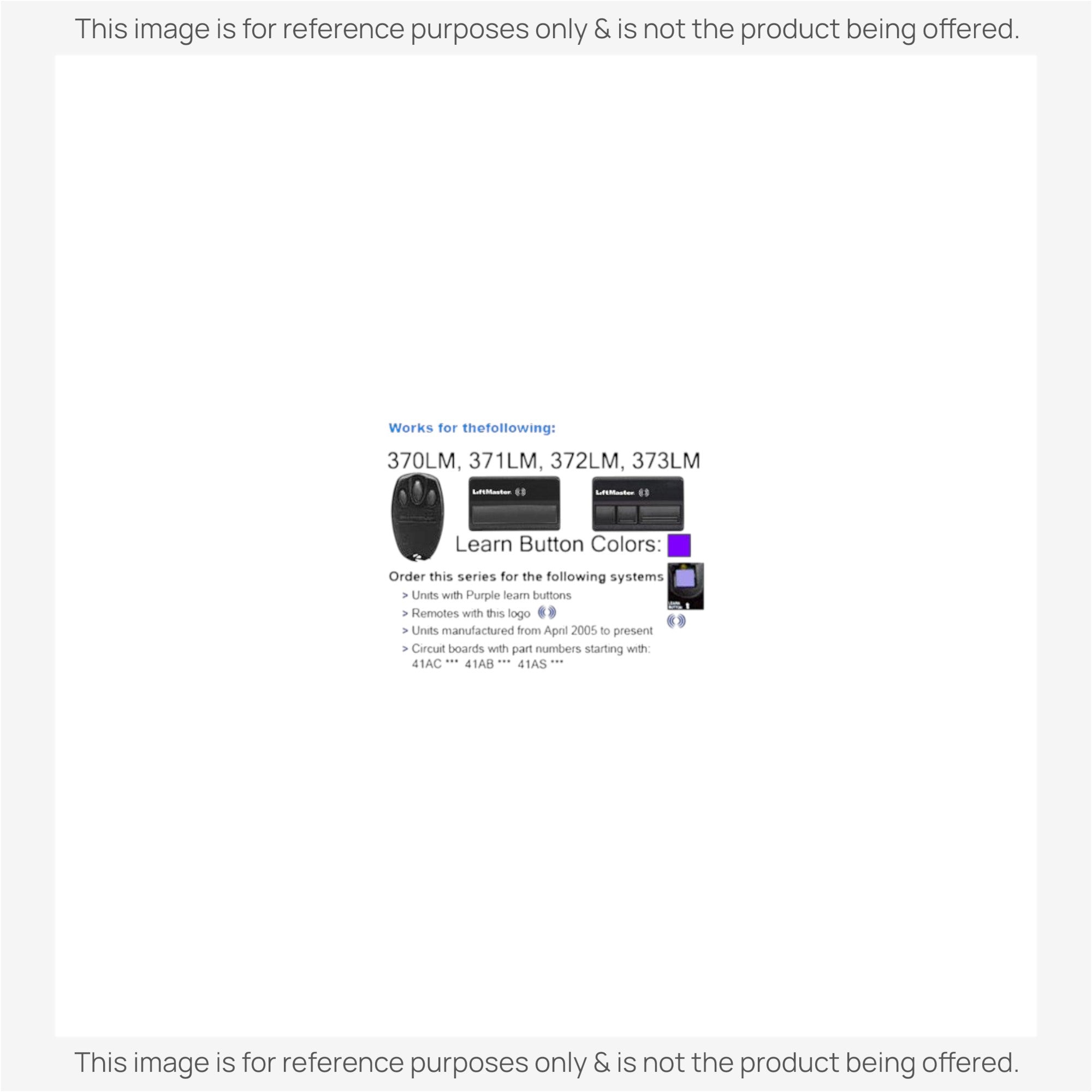Substitute for LiftMaster 894LT Four Button Rolling Code Garage Door Opener Remote Control [375UT-3button]