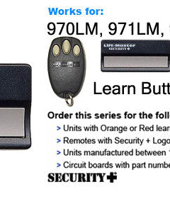 Substitute for LiftMaster 971LM / 91LM 1-Button vizor 390MHz Garage Door Opener Remote Control [971LM]