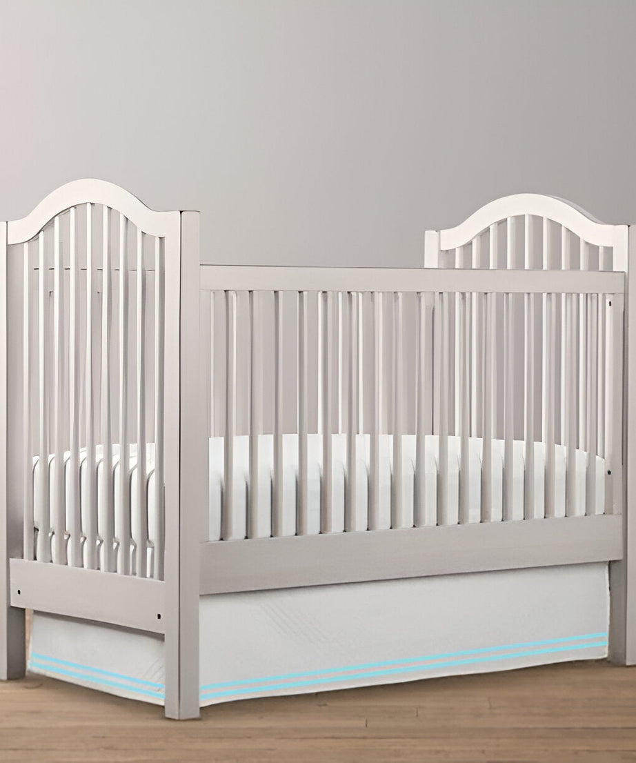 Double Embroidery Cotton Crib Skirt