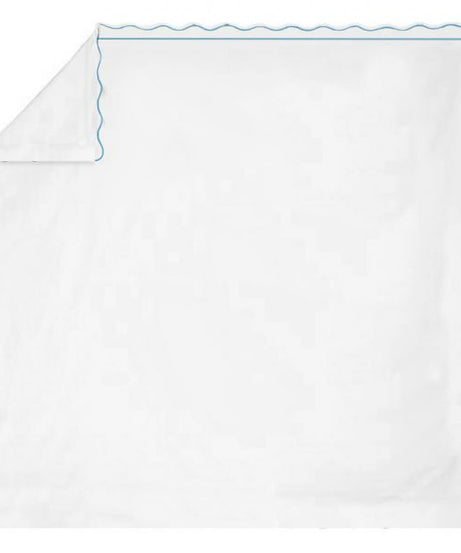 400TC Cotton Scallop Embroidery & Border Sateen Solid Sheet Set