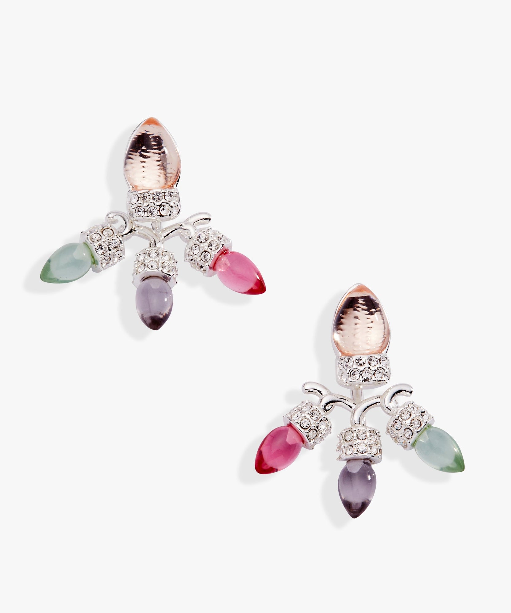 Christmas Muted Light Bulb Jacket Earrings
