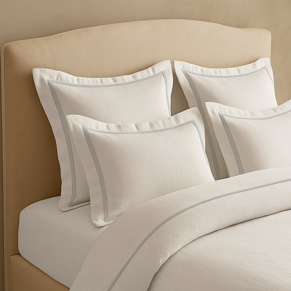 Linen Frame Trim Duvet Cover Set