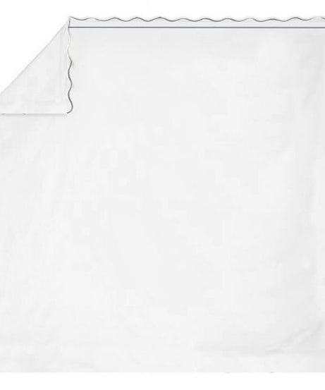 400TC Cotton Scallop Embroidery & Border Sateen Solid Sheet Set