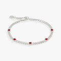 July Birthstone Ruby Curb Chain Bracelet