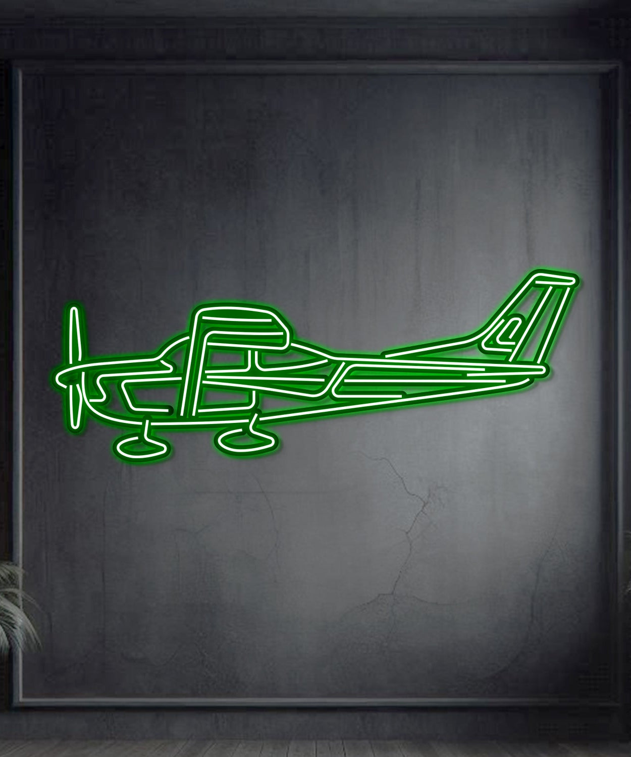 C182 Metall Neon Flugzeug Wandkunst - NCN0021