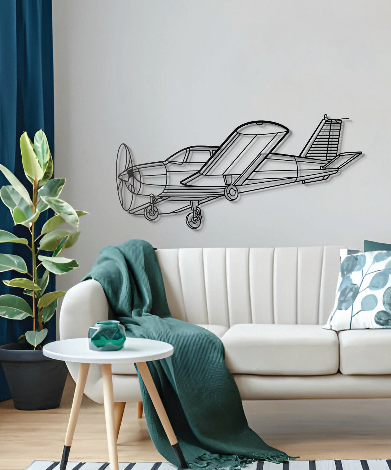 P28A Cherokee 1972 Winkel-Metall Flugzeug Wandkunst - NCP0485