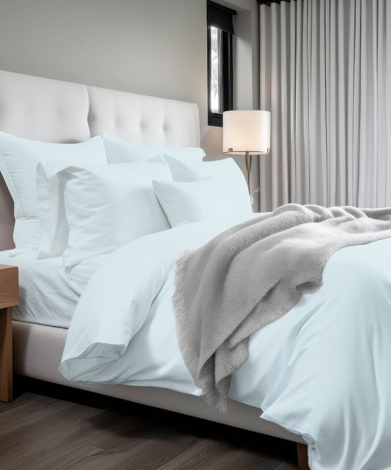 400TC Cotton Sateen Solid Duvet Cover Set