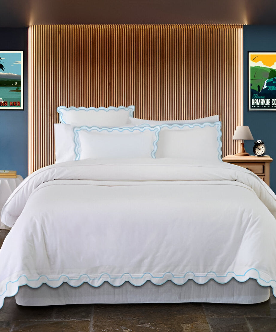 400TC Reverse U Shape Embroidery Cotton Duvet Cover Set