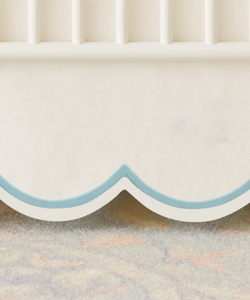 Scallop Embroidery Cotton Crib Skirt