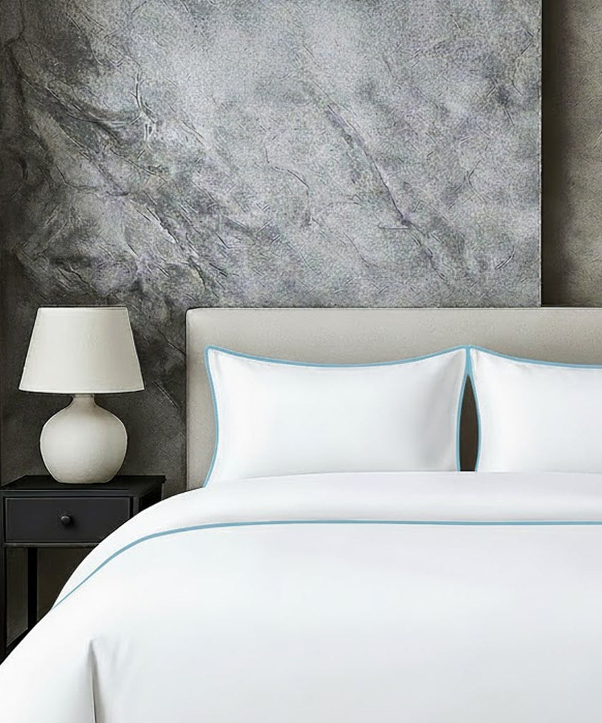 400 TC 100% Tencel Soft Silk Piping Duvet Cover Set