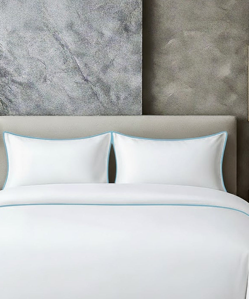 400 TC 100% Tencel Soft Silk Piping Duvet Cover Set