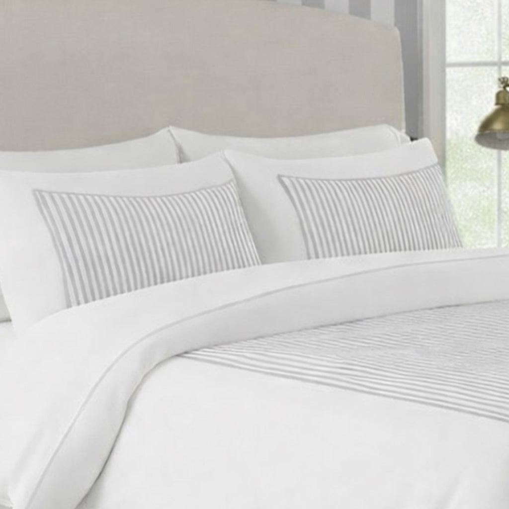 Classic Applique Ticking Stripe Cotton Duvet Cover Set