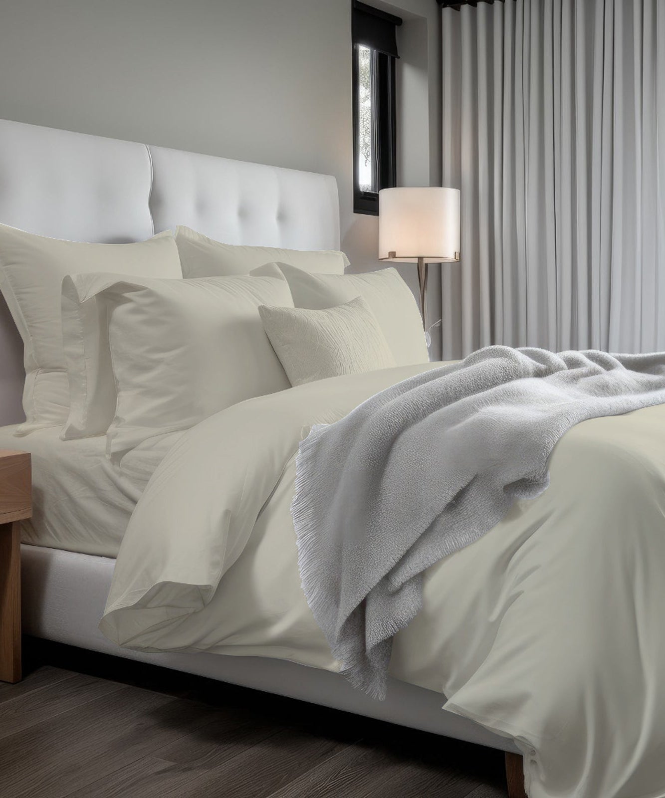 400TC Cotton Sateen Solid Duvet Cover Set