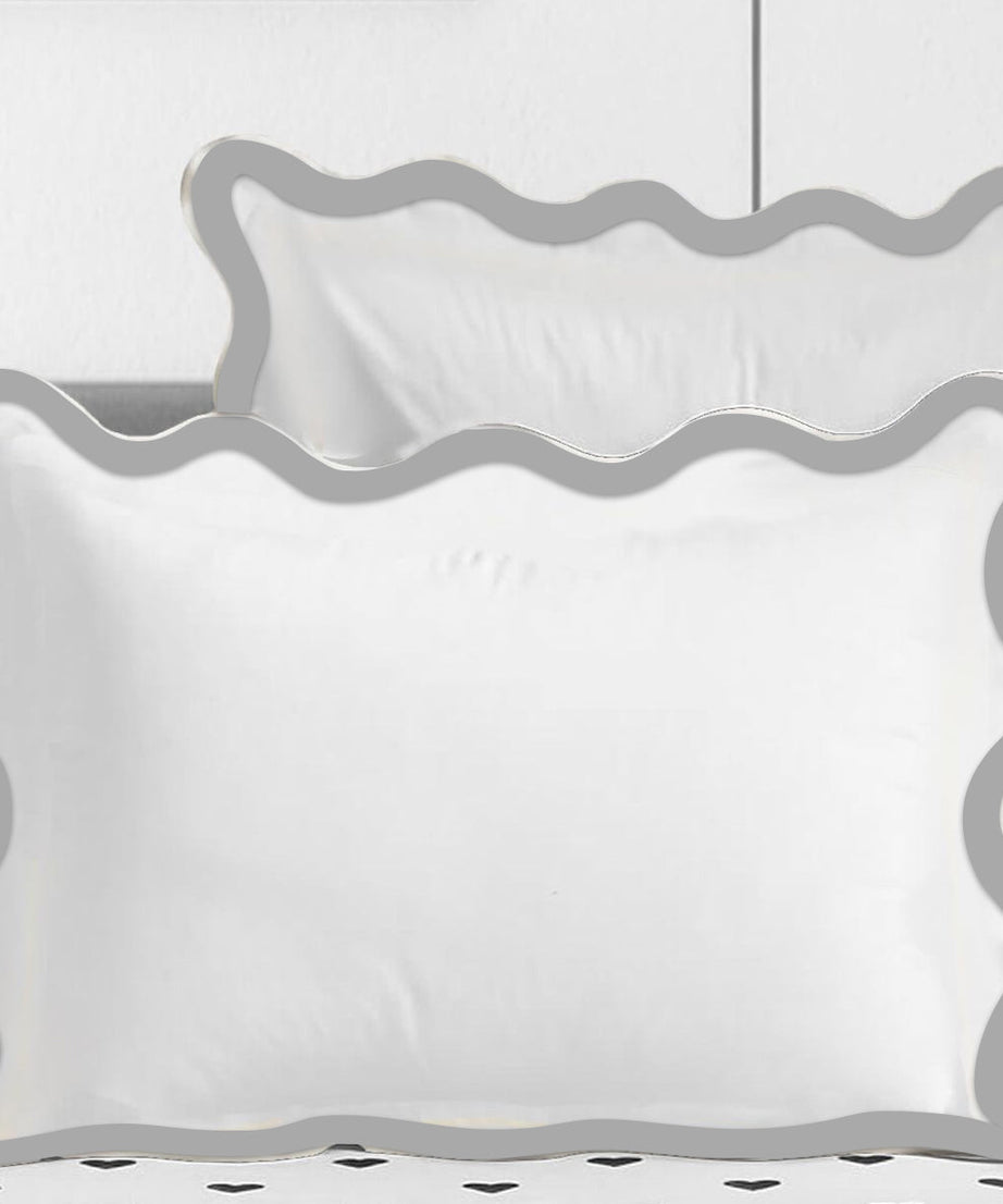 400TC Applique Scalloped Embroidery Cotton Duvet Cover Set