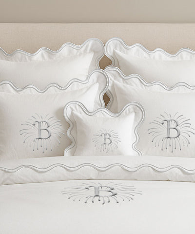 Monogram Cotton Luxurious Double Scallop Duvet Cover
