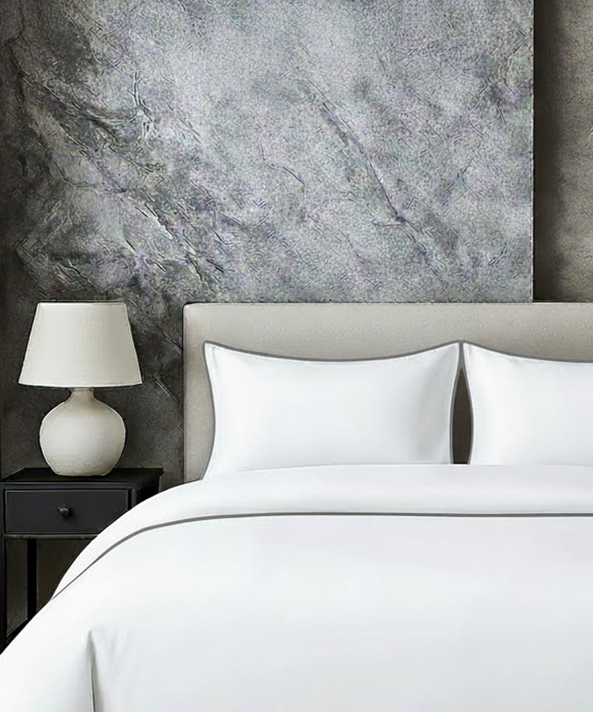 400 TC 100% Tencel Soft Silk Piping Duvet Cover Set