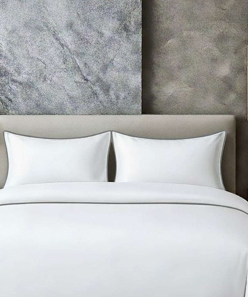 400 TC 100% Tencel Soft Silk Piping Duvet Cover Set