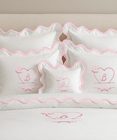 Monogram Cotton Luxurious Double Scallop Duvet Cover