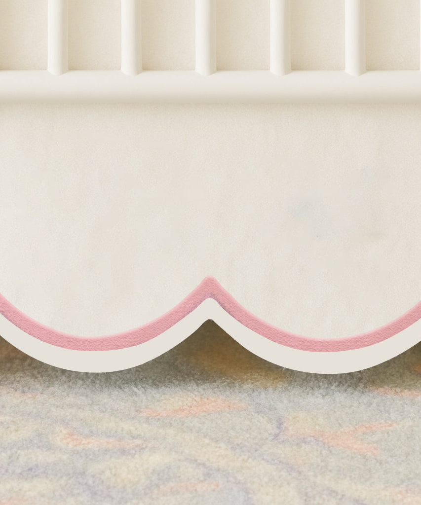 Scallop Embroidery Cotton Crib Skirt