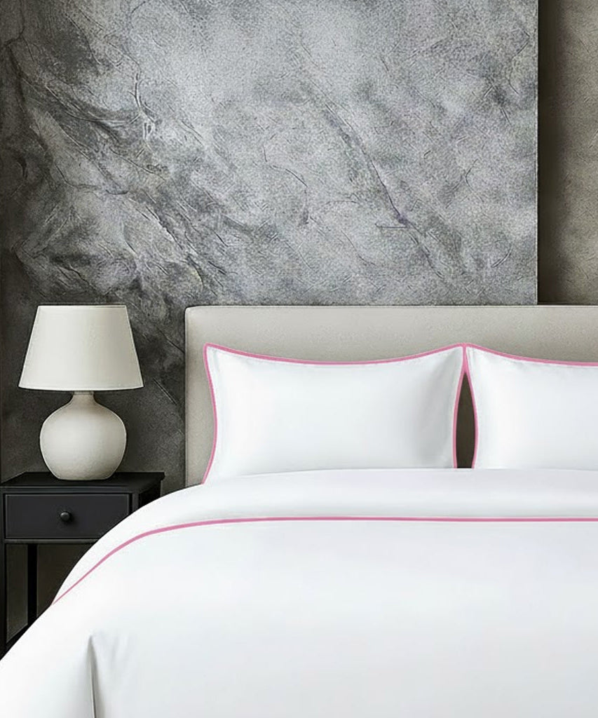 400 TC 100% Tencel Soft Silk Piping Duvet Cover Set