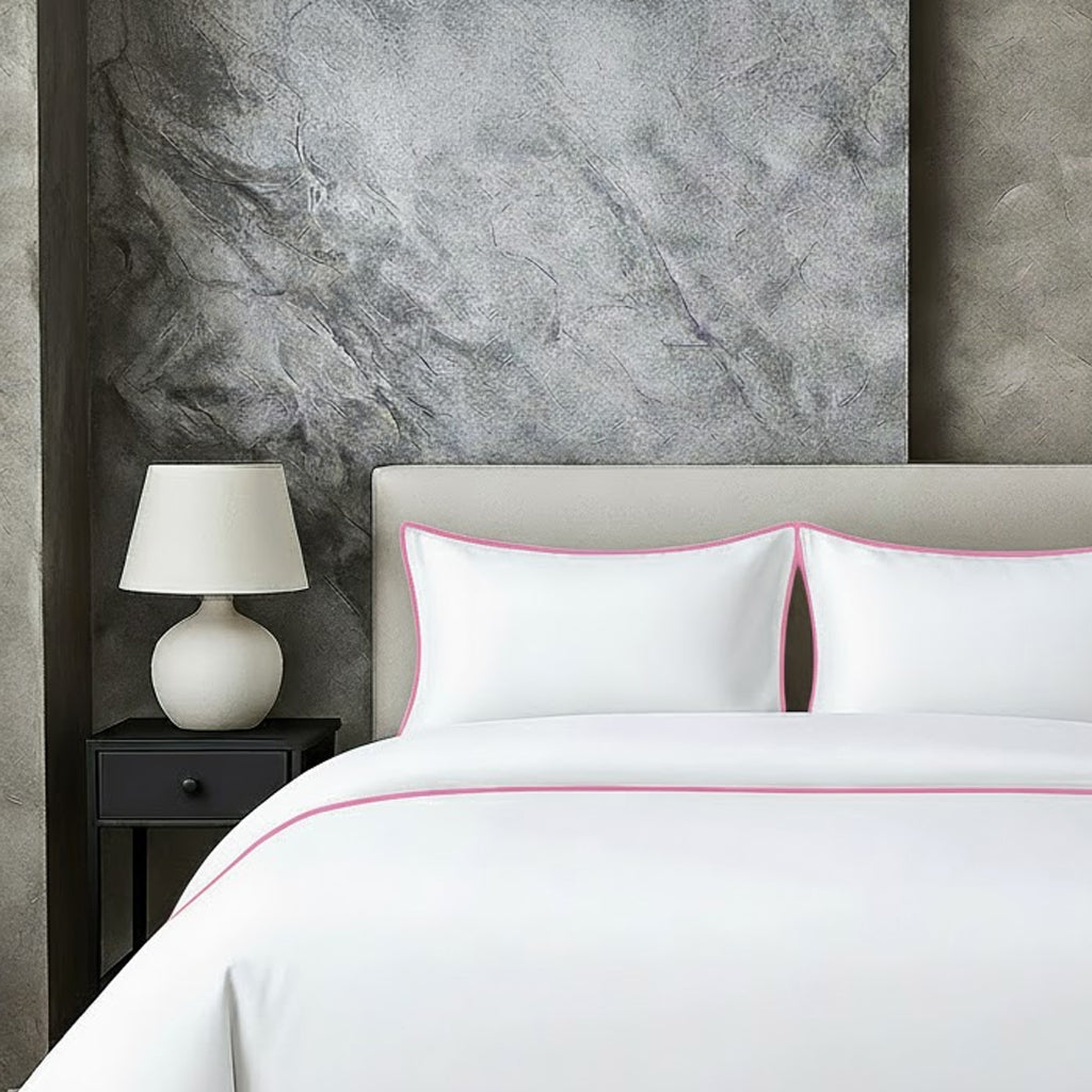 400 TC 100% Tencel Soft Silk Piping Duvet Cover Set