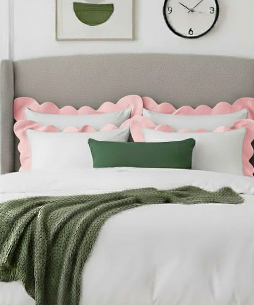 Wavy Applique Embroidery Cotton Duvet Cover Set