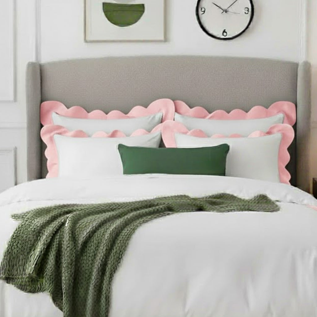 Wavy Applique Embroidery Cotton Duvet Cover Set