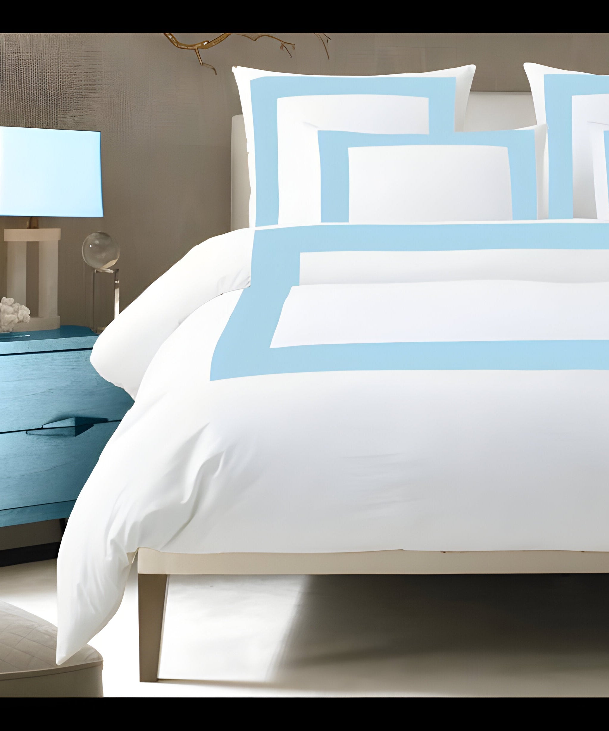 400TC Cotton Sateen Border Frame Duvet Cover Set
