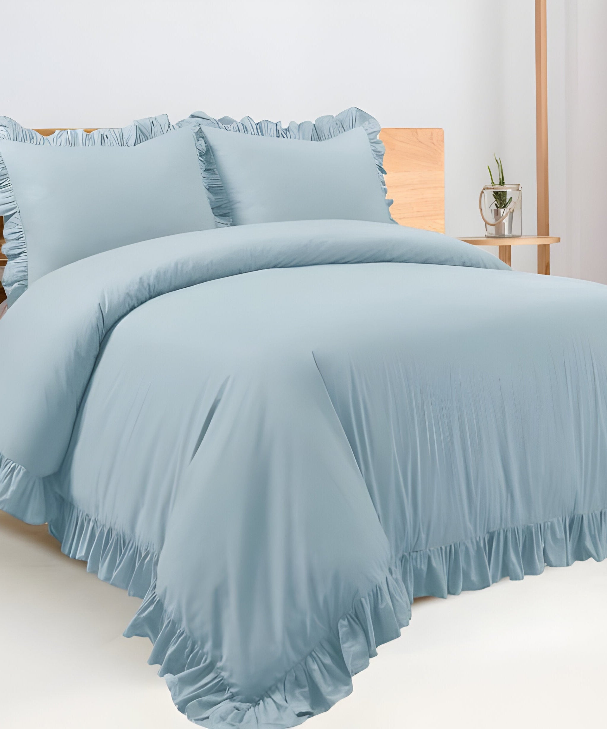 400TC Cotton Sateen Ruffle Duvet Cover Set