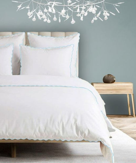 400TC Cotton Sateen Small Scallop Embroidery Duvet Cover Set