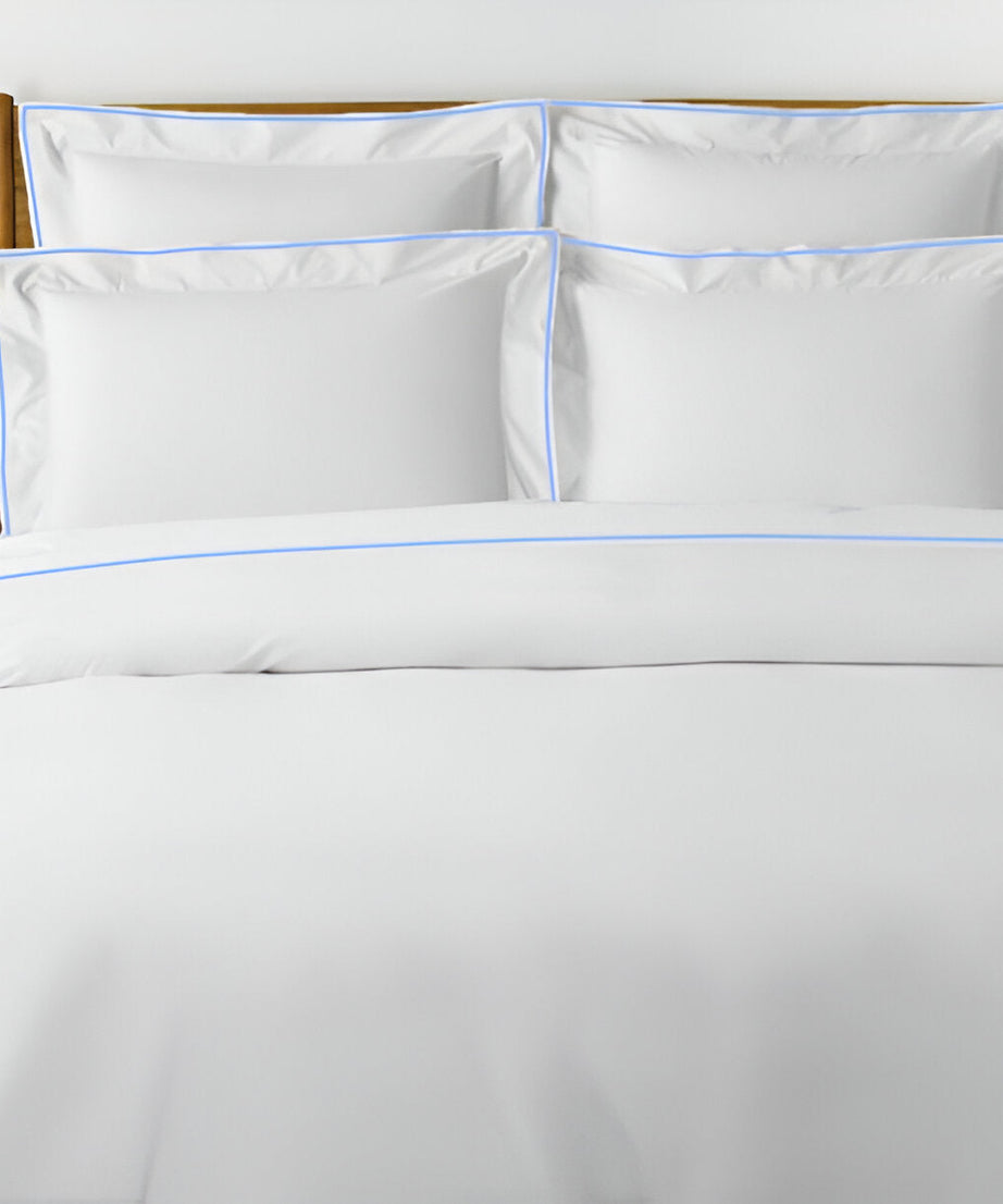 400TC Embroidery Cotton Sateen Solid Duvet Cover Set
