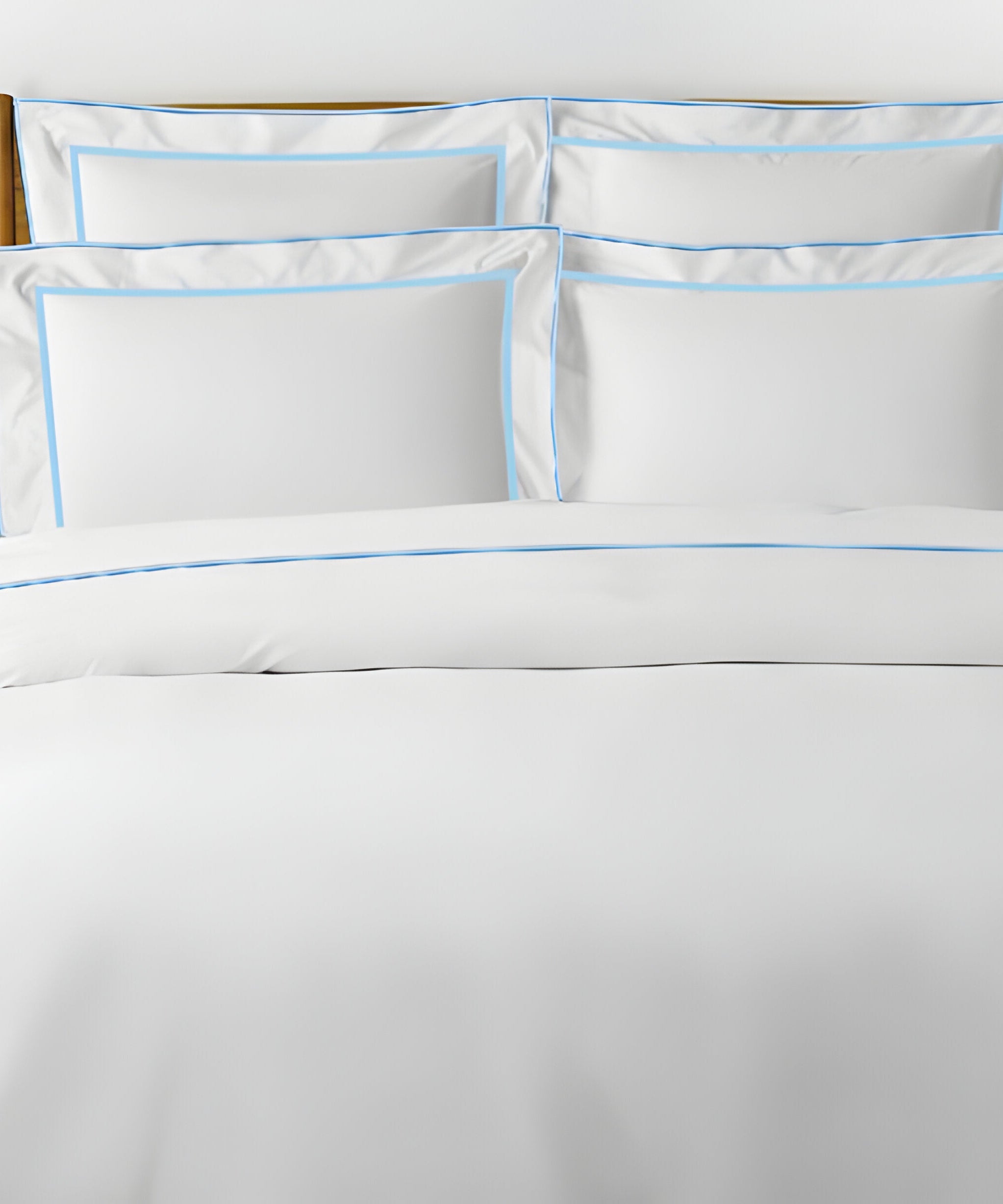400TC Embroidery & Border Cotton Sateen Solid Duvet Cover Set