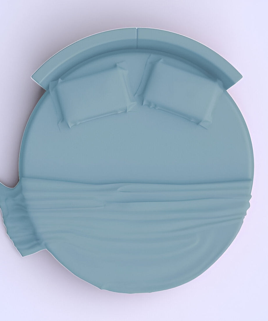 400TC Sateen Solid Cotton Round Duvet Cover Set