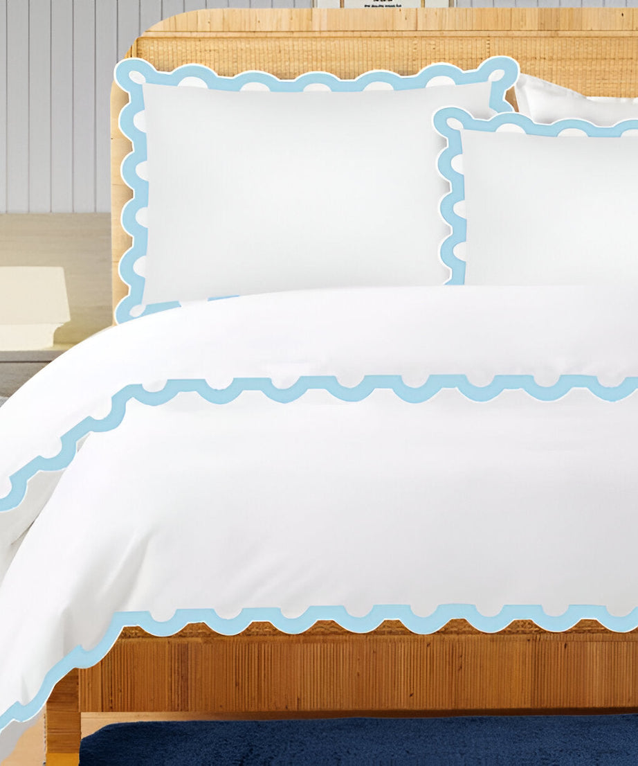 400TC U Shape Applique Embroidery Cotton Duvet Cover Set