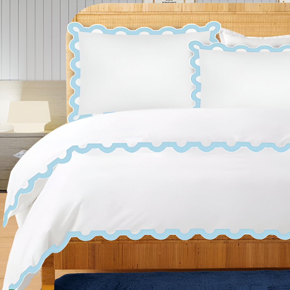 400TC U Shape Applique Embroidery Cotton Duvet Cover Set