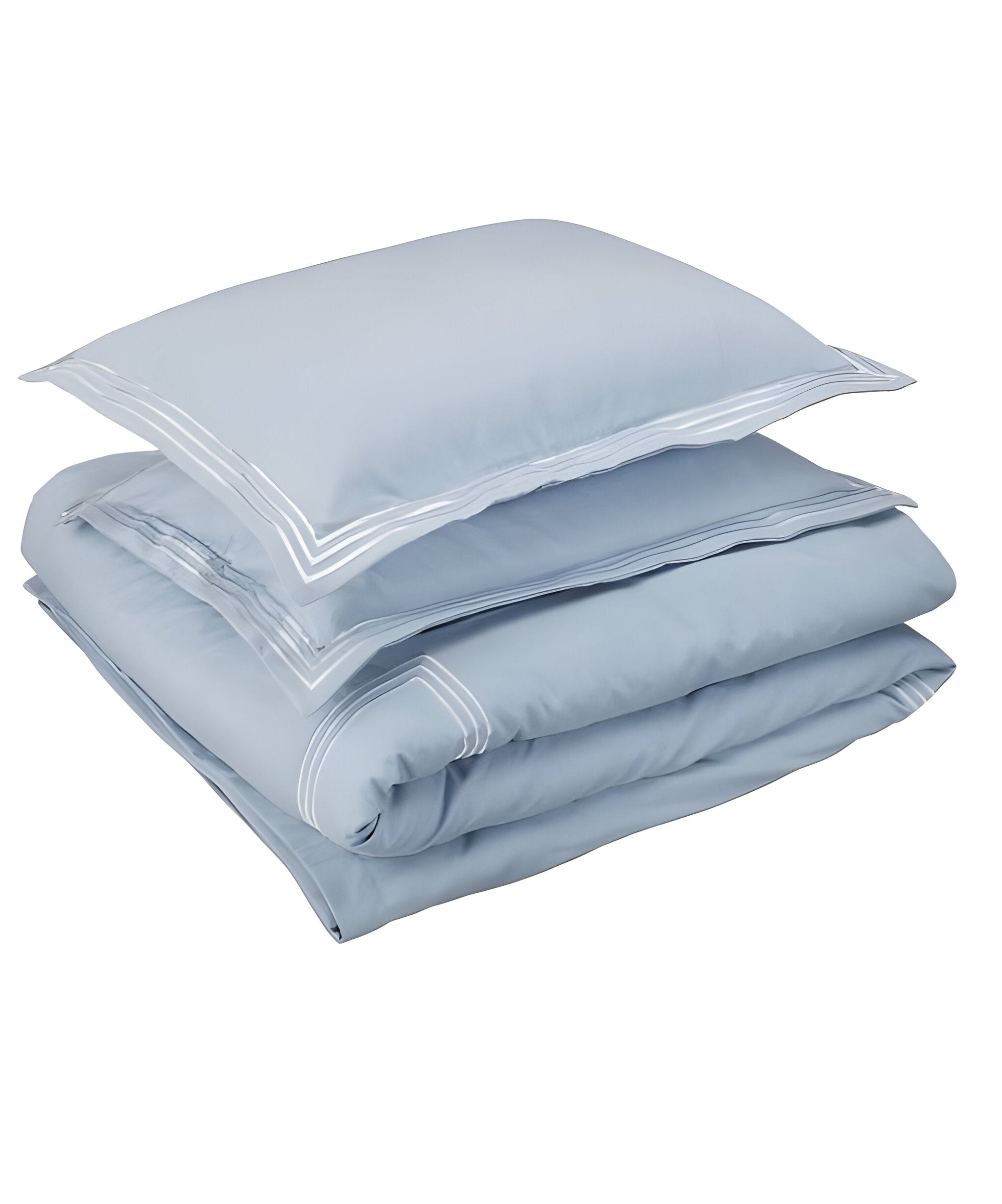 400TC Cotton Luxurious Triple Embroidery Sateen Solid Duvet Cover Set