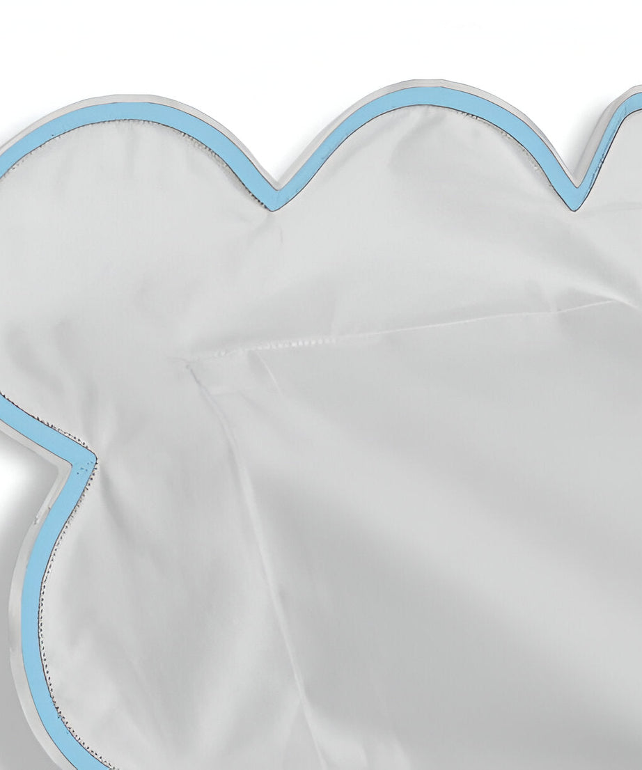 400TC Cotton Scallop Embroidery Sateen Solid Duvet Cover Set