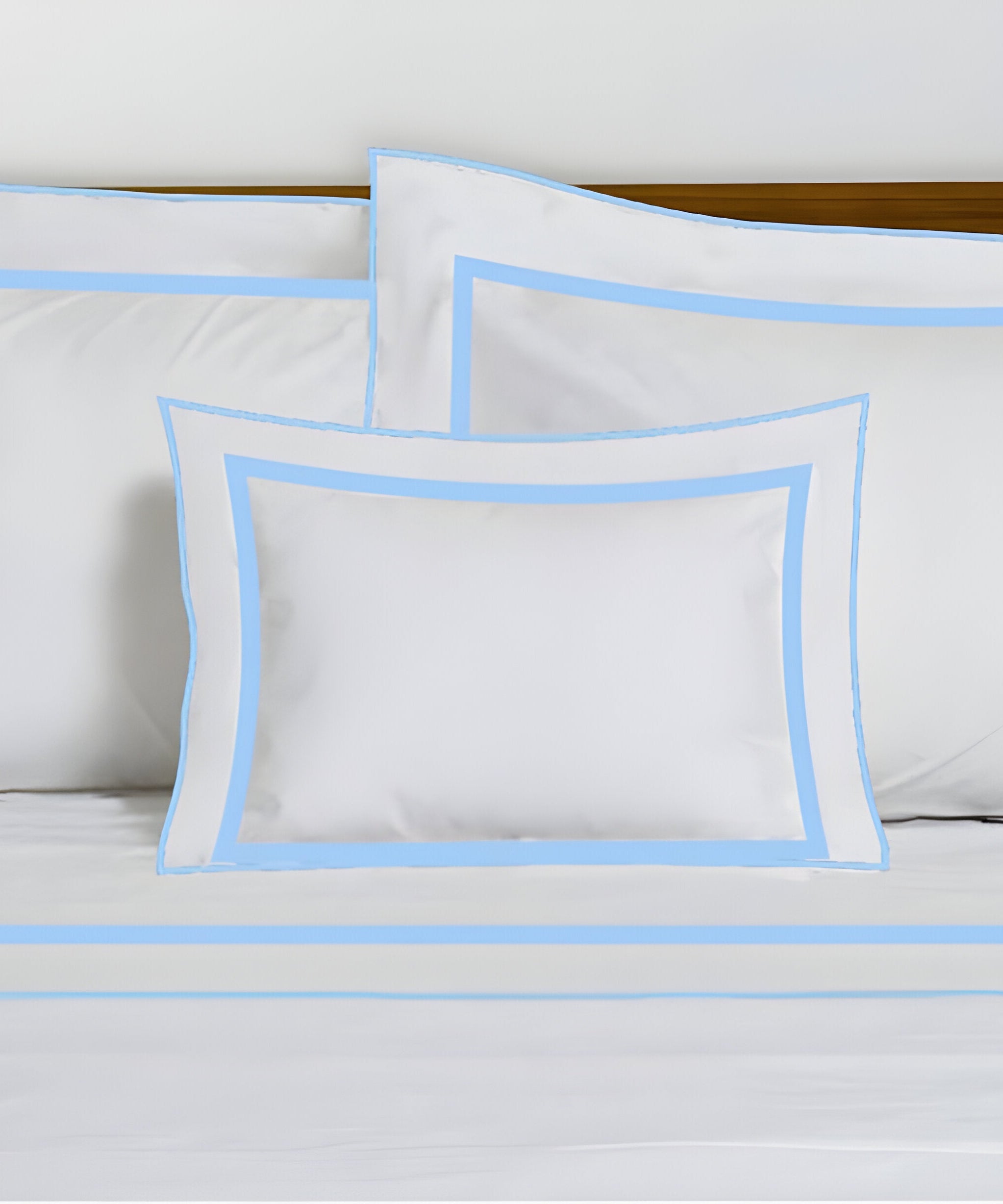 400TC Embroidery & Border Cotton Sateen Solid Duvet Cover Set