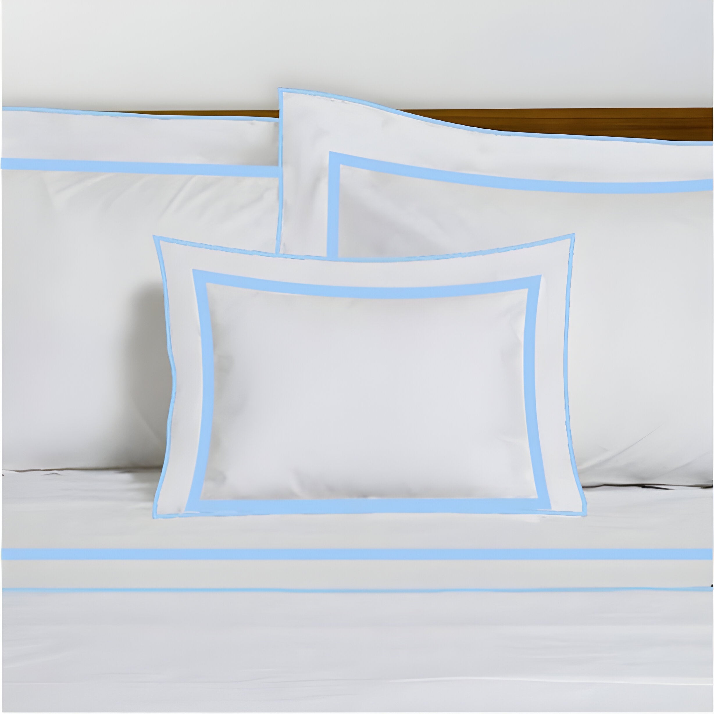 400TC Embroidery & Border Cotton Sateen Solid Duvet Cover Set