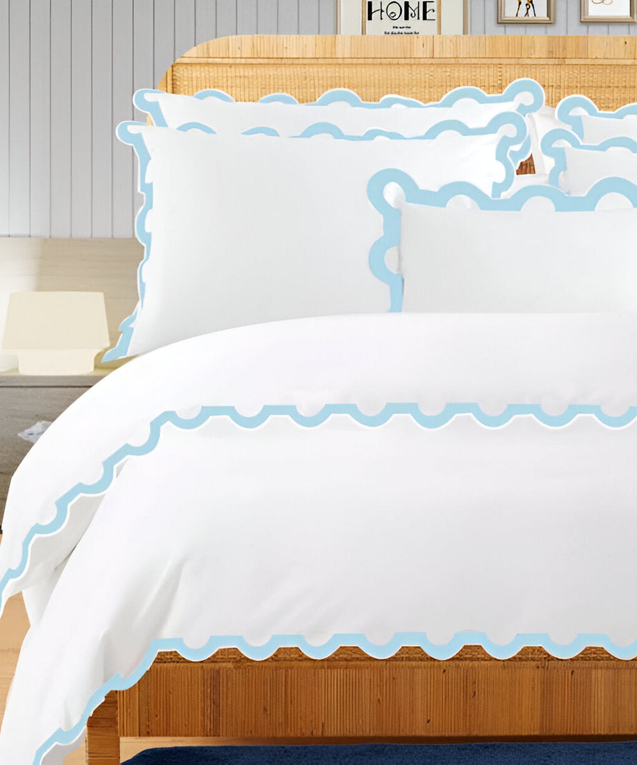 400TC U Shape Applique Embroidery Cotton Duvet Cover Set