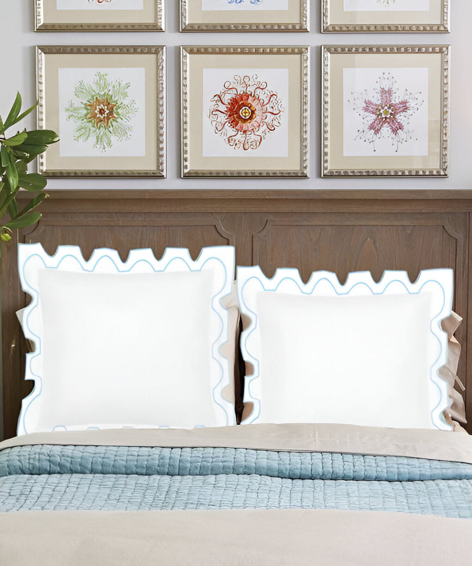 400TC Zig & Zag U Shape Embroidery Cotton Duvet Cover Set