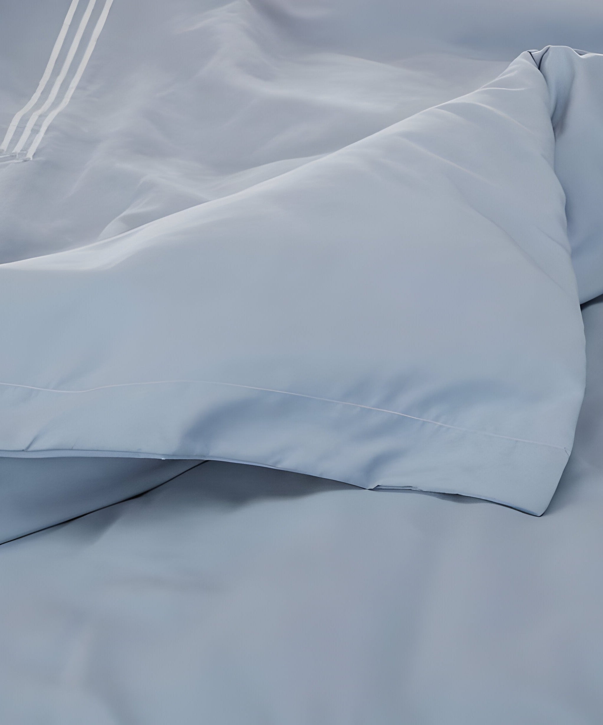 400TC Cotton Luxurious Triple Embroidery Sateen Solid Duvet Cover Set
