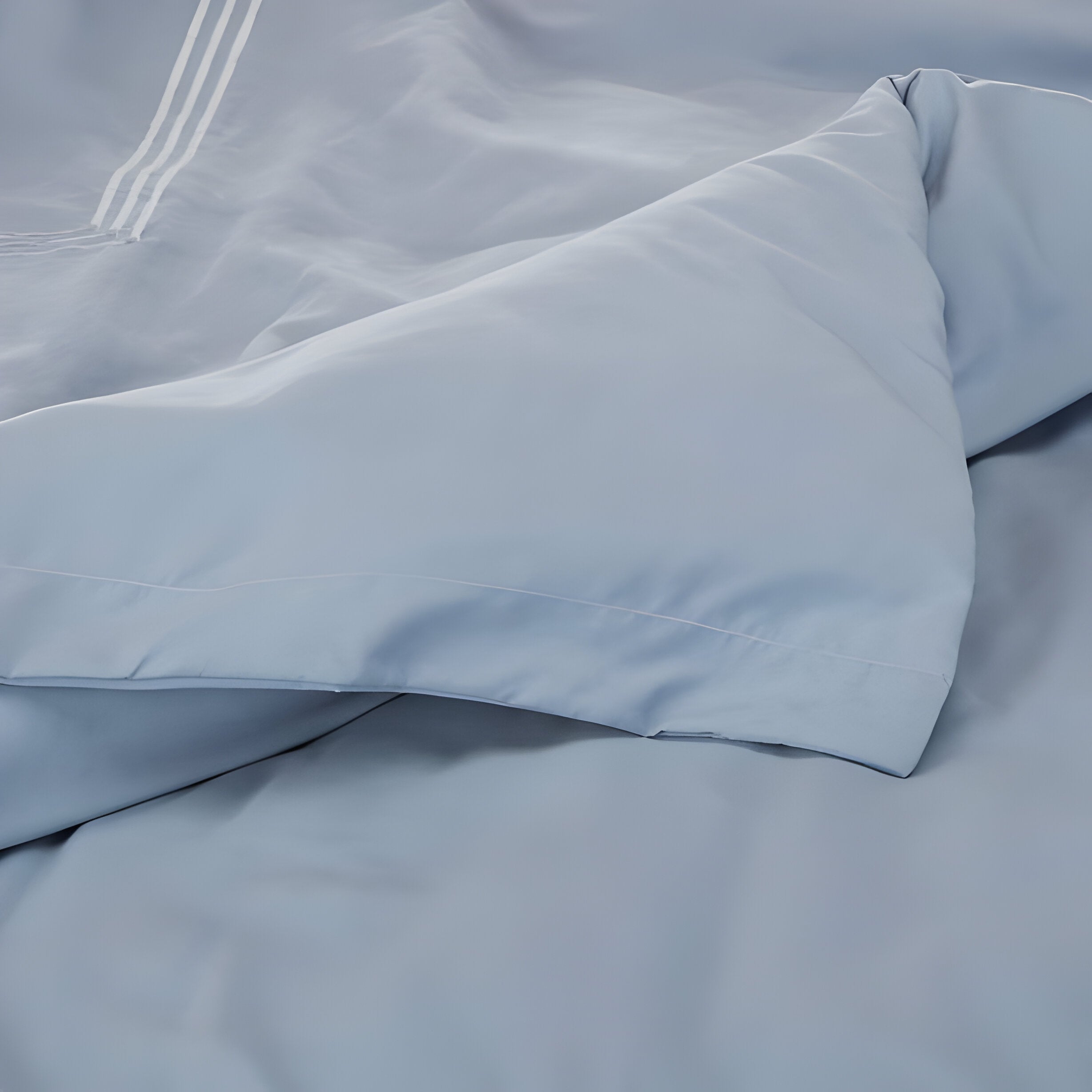 400TC Cotton Luxurious Triple Embroidery Sateen Solid Duvet Cover Set