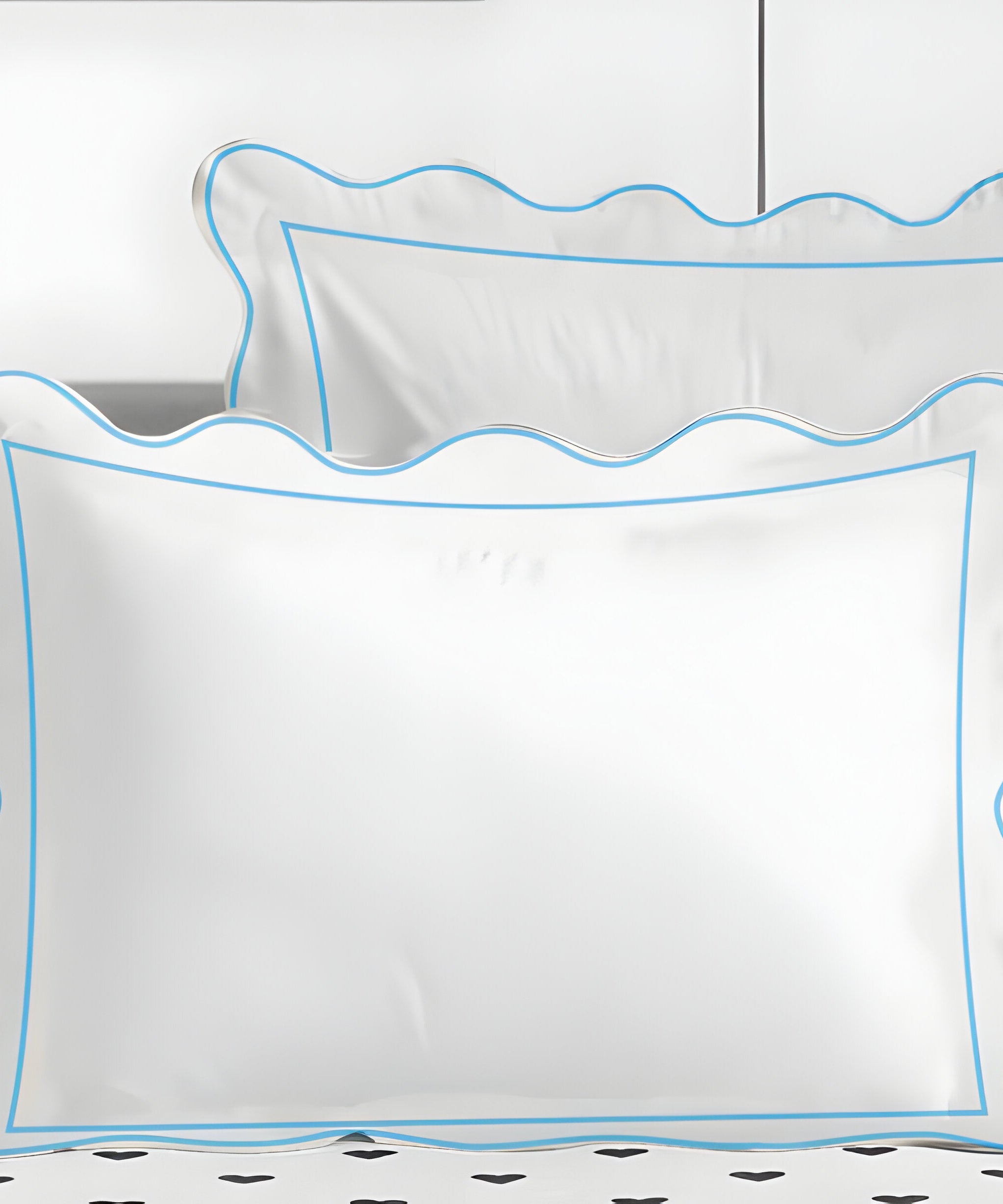 400TC Cotton Scallop Embroidery & Border Sateen Solid Duvet Cover Set