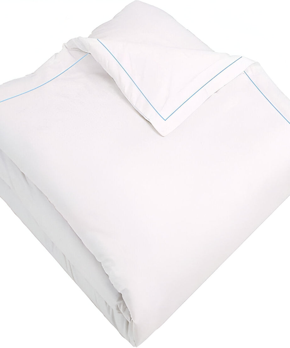 400TC Cotton Single Edge Embroidery Sateen Solid Duvet Cover Set