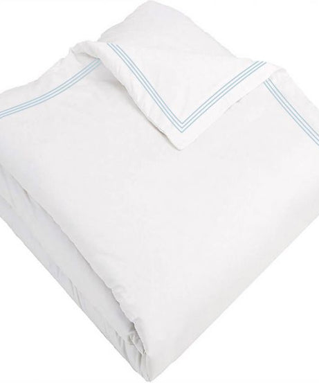 400TC Cotton Triple Edge Embroidery Sateen Solid Duvet Cover Set