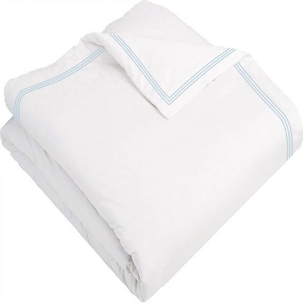 400TC Cotton Triple Edge Embroidery Sateen Solid Duvet Cover Set