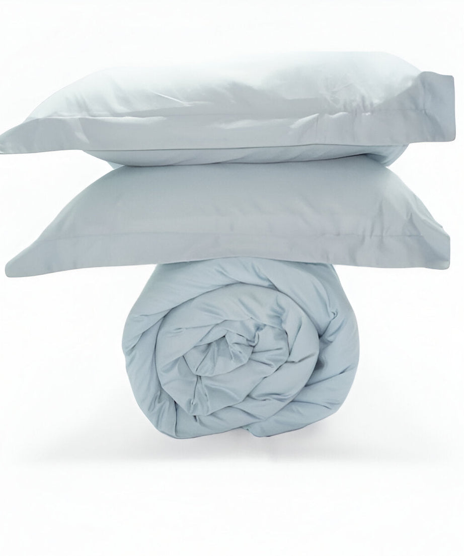 400TC Sateen Solid Cotton Round Duvet Cover Set