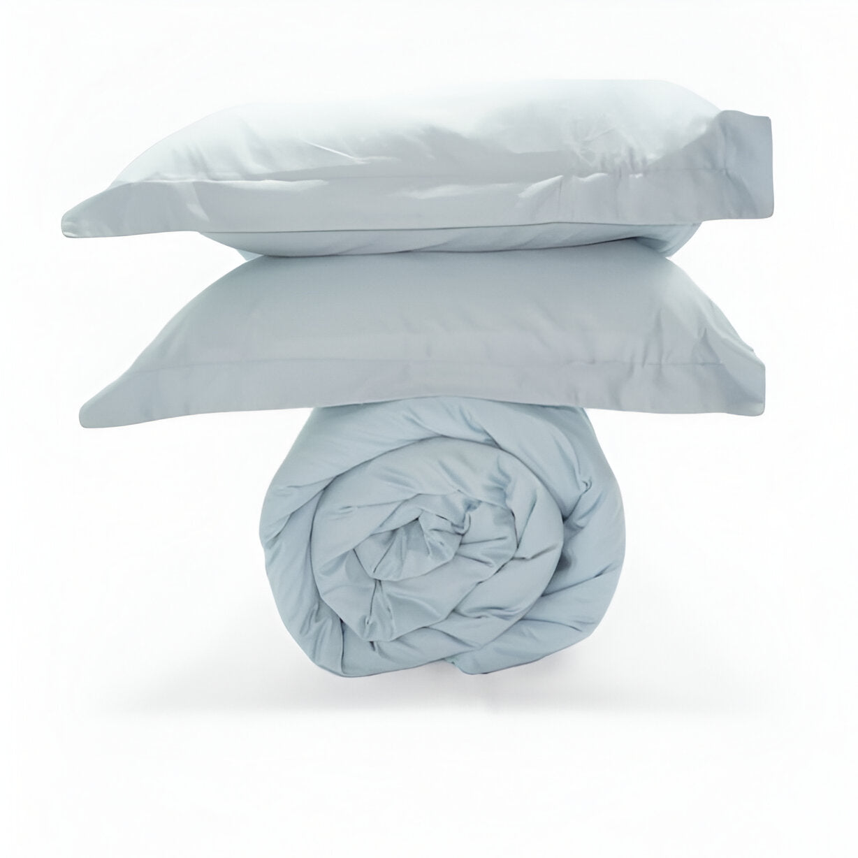 400TC Sateen Solid Cotton Round Duvet Cover Set