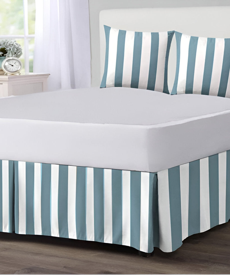 400TC Stripe Border Frame Cotton Sateen Duvet Cover Set